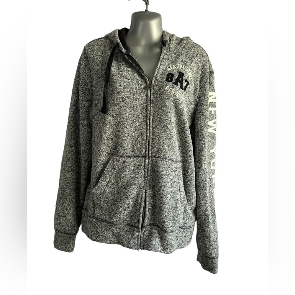 Aeropostale New York Gray Zip Up Hoodie style 6810 8A7 Reg TDMK • Size: M • Used